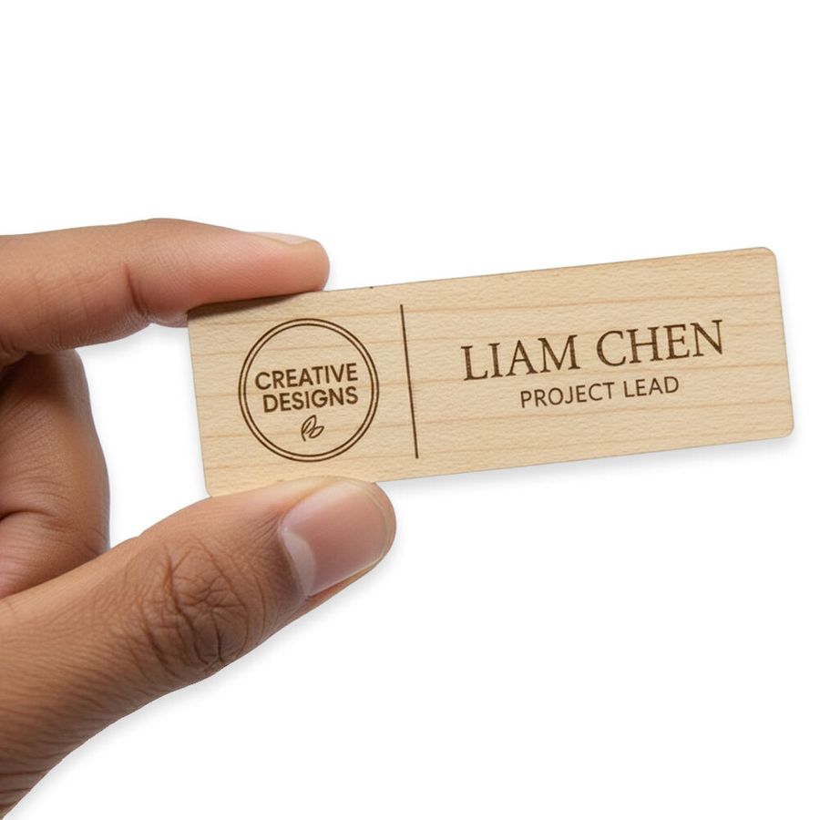 Wooden Name Badges - Imprint Now - NZ