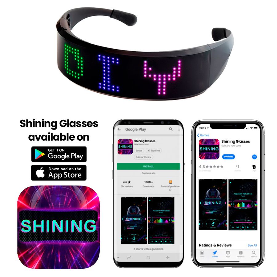 LED Light Up Glasses with Bluetooth - Imprint Now - NZ