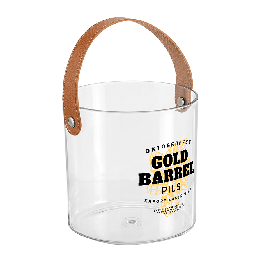 Leather-Strap Clear Drink Buckets - Imprint Now - NZ