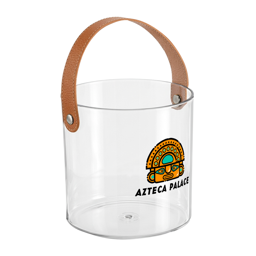 Leather-Strap Clear Drink Buckets - Imprint Now - NZ