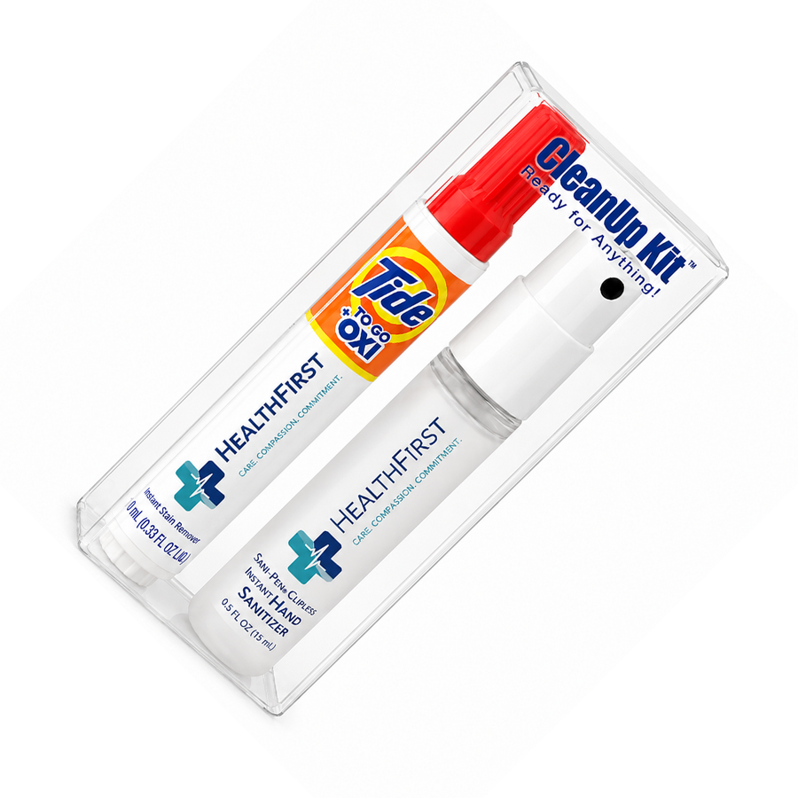 CleanUp Kit - Tide® to Go + Oxi and Sani-Pen® Clipless™ Travel Kits - Imprint Now - NZ