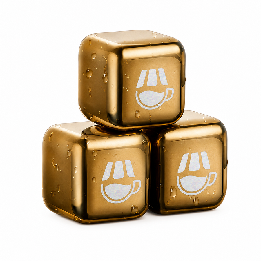 Gold Stainless Steel Ice Cubes - Imprint Now - NZ