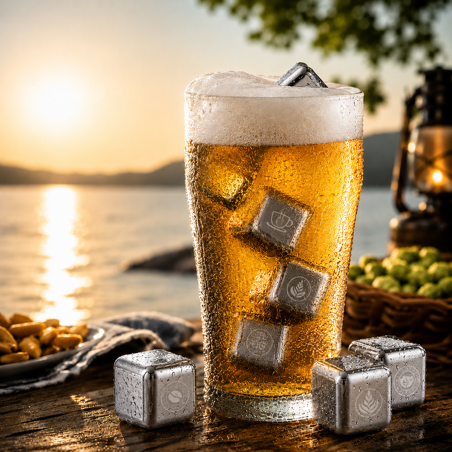 Silver Stainless Steel Ice cubes - Imprint Now - NZ