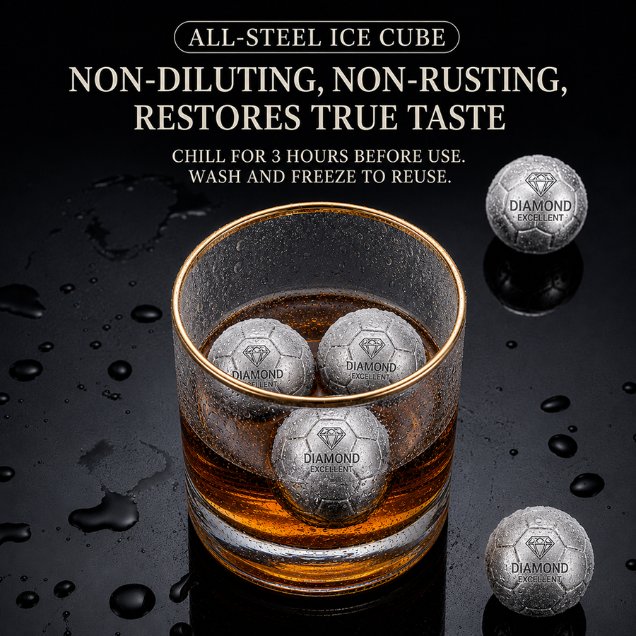 Soccer Ball Stainless Steel Ice Cubes - Imprint Now - NZ