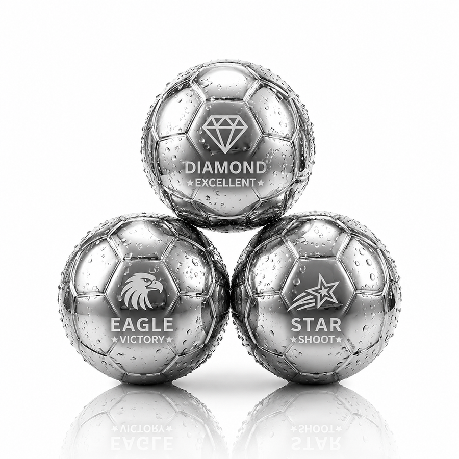 Soccer Ball Stainless Steel Ice Cubes - Imprint Now - NZ