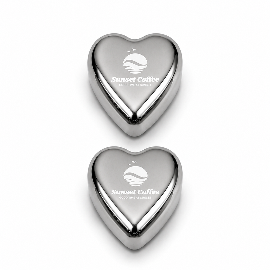 Heart-Shaped Stainless Steel Ice Cubes - Imprint Now - NZ