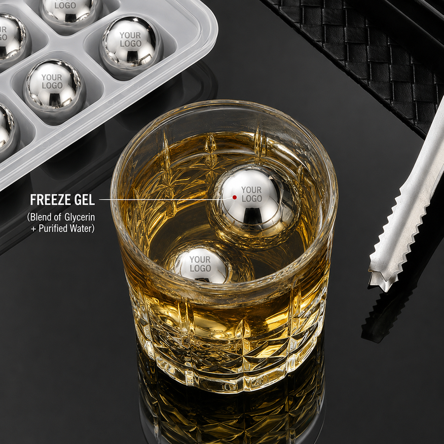 Soccer Ball Stainless Steel Ice Cubes - Imprint Now - NZ
