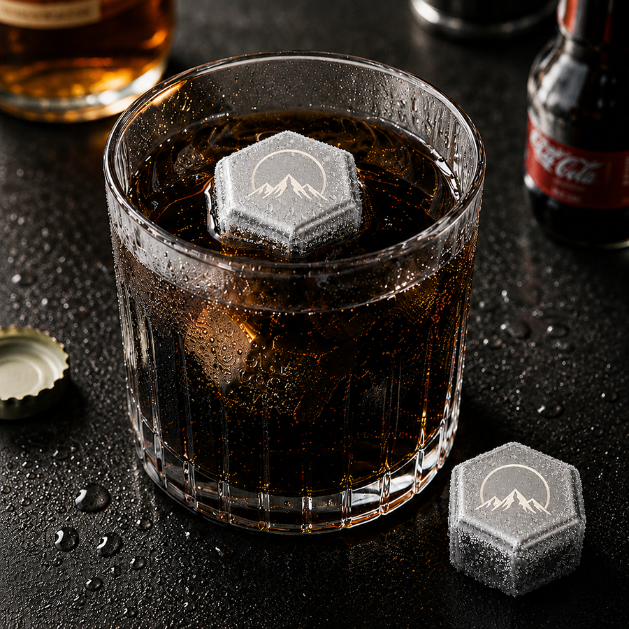 Hexagon Stainless Steel Ice Cubes - Imprint Now - NZ