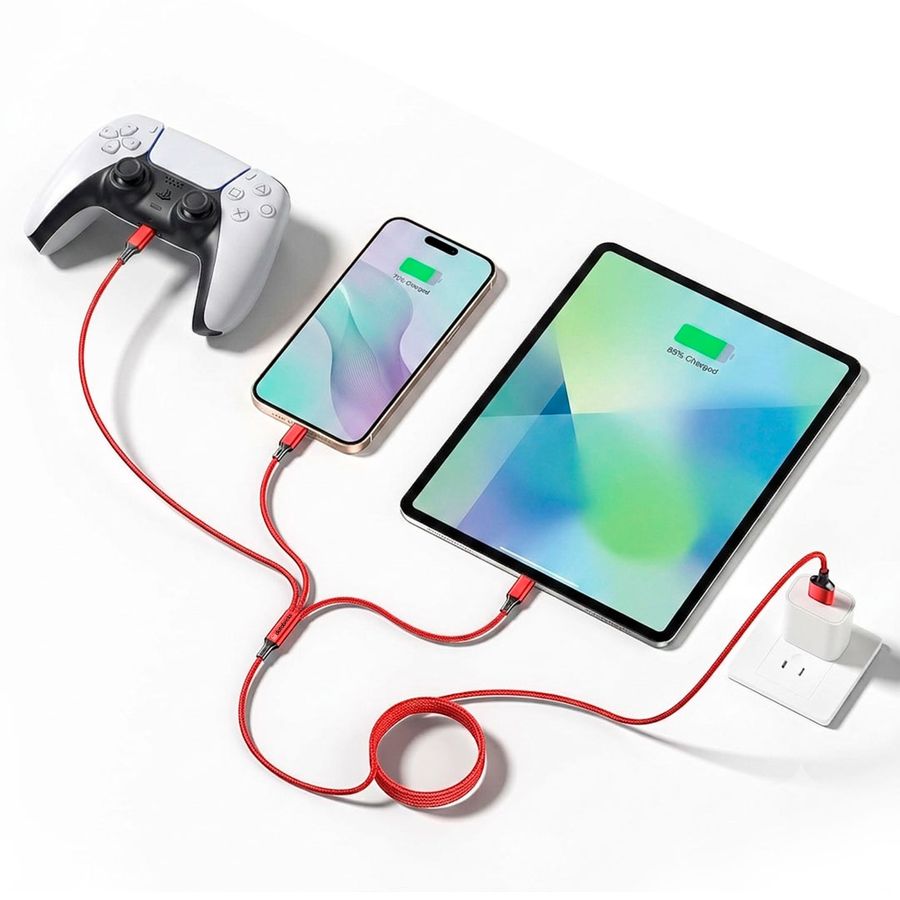 Nylon Braided 3-in-1 Charging Cables - Imprint Now - NZ