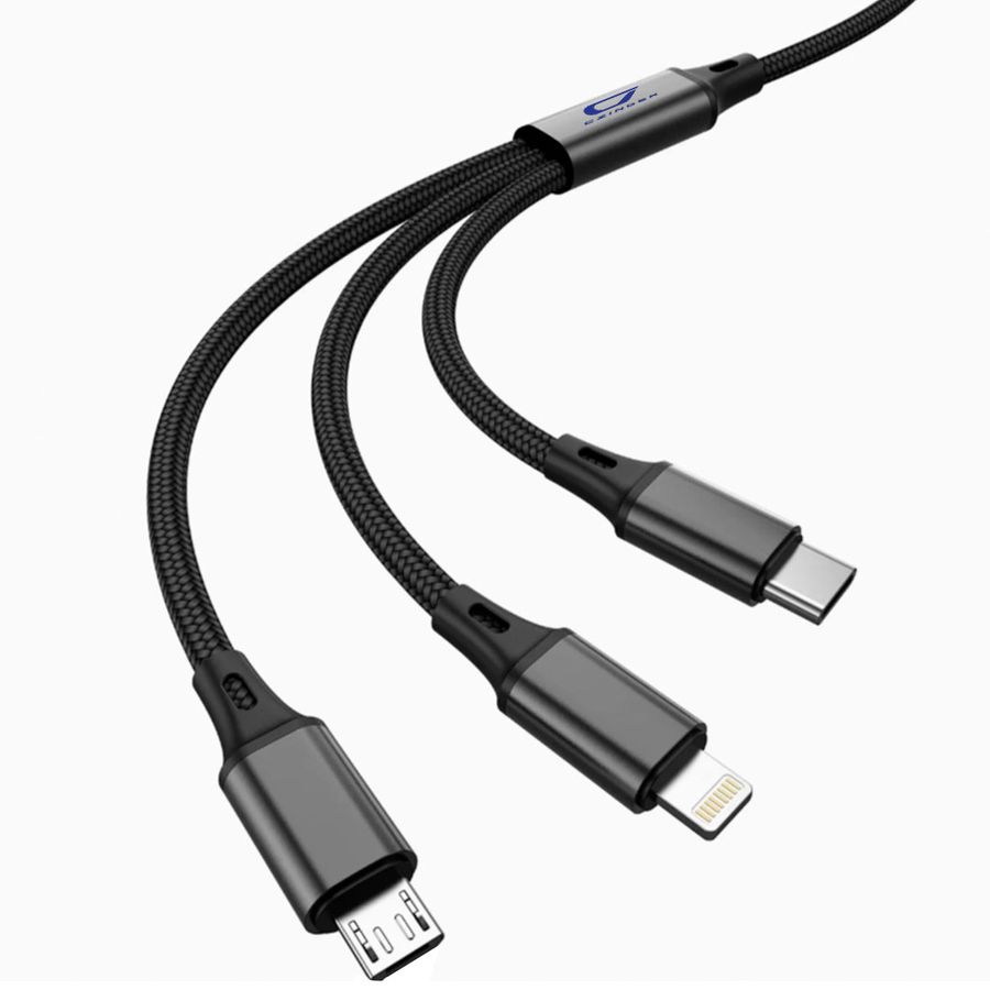 Nylon Braided 3-in-1 Charging Cables - Imprint Now - NZ