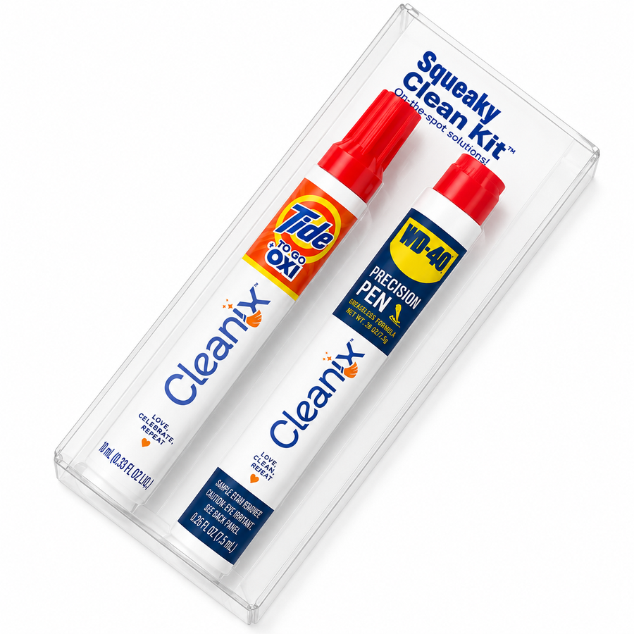 Squeaky Clean Kit - WD-40® Precision Pen and Tide® to Go + Oxi Travel Kits - Imprint Now - NZ