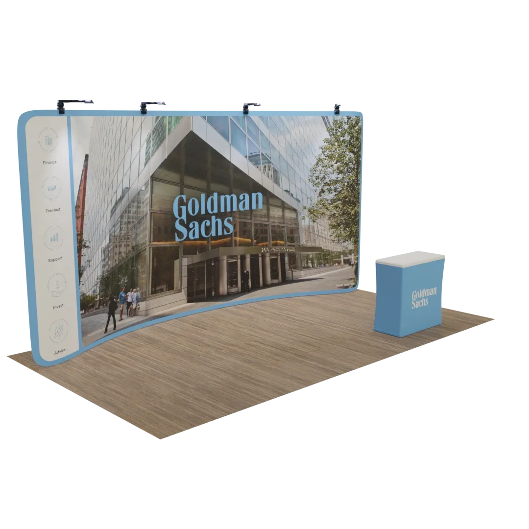 Custom Curved Zip-up Trade Show Display 6.1 m x 2.4 m